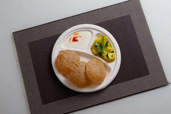 3 Compartments 10" Bagasse Plate - Biodegradable Paper Plates By Sugarwares
