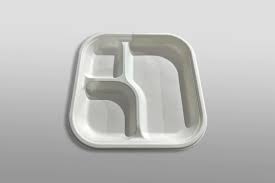 3 Compartments 10" Bagasse Plate - Biodegradable Paper Plates By Ecolates